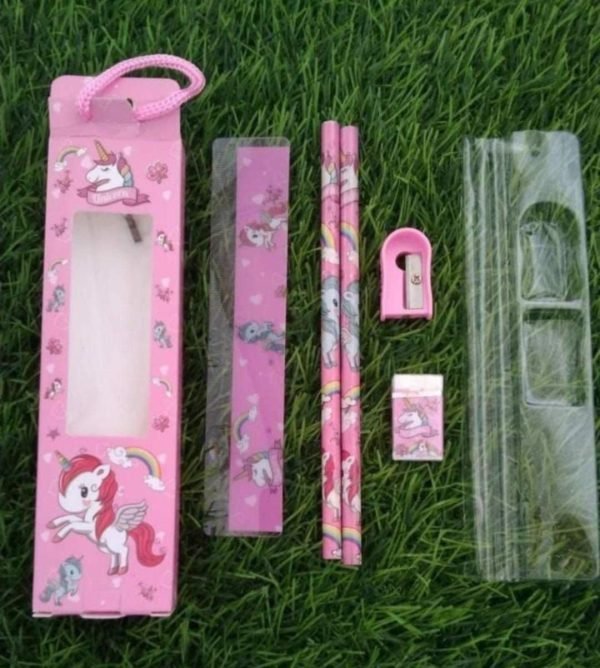 Unicorn Pencil, Eraser, Sharpener, Scale Gift set