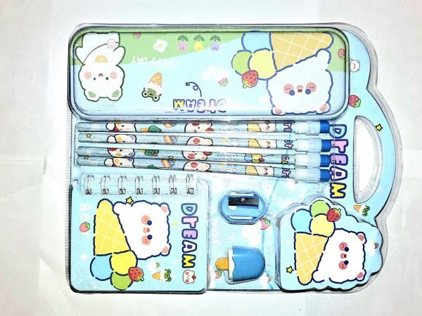CUTE STATIONARY KIT DIFFERENT THEME  4 PENCILS,1 SHARPENER, 1 CANDY ERASER, 1 COMPASS BOX, 1 DREAM SPIRAL NOTESPrice - Image 8
